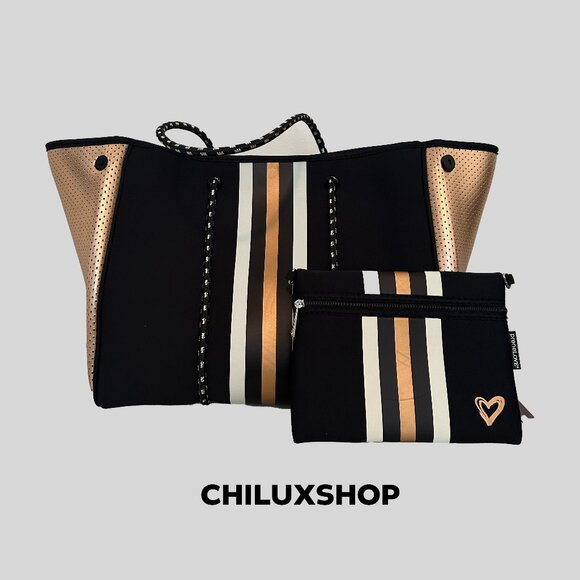 preneLOVE® CLASSIC LARGE TOTE - BLACK GOLD - Picture 1 of 4